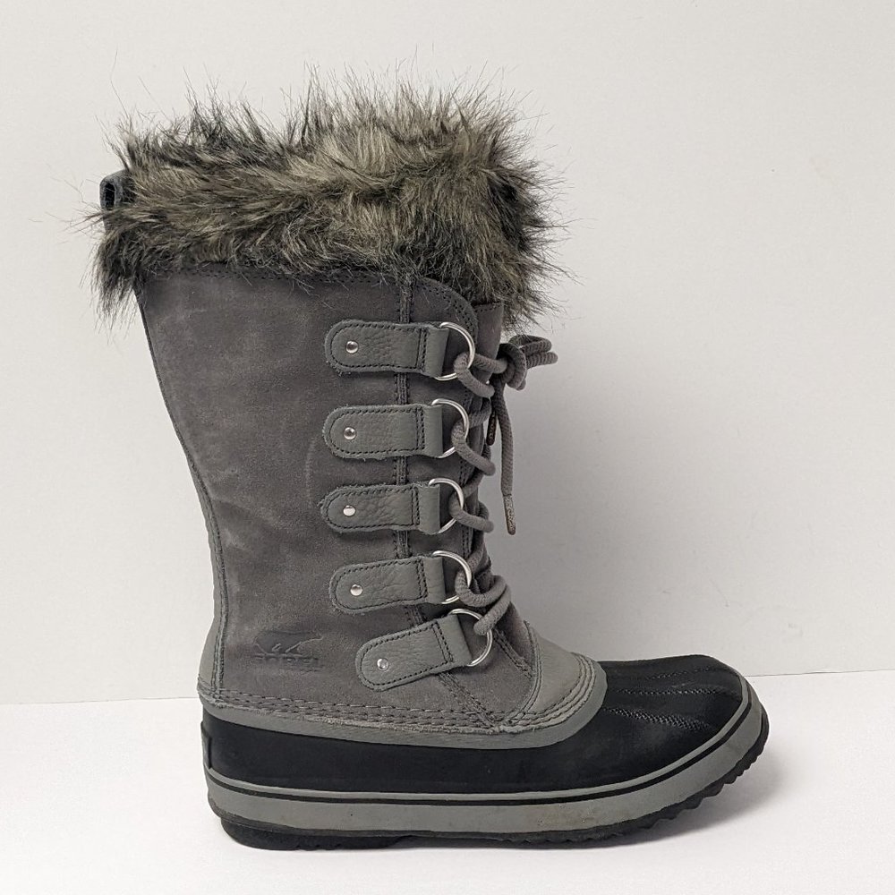 Sorel Joan of Arctic Waterproof Winter Boots, Grey Suede, Women's 10.5 M